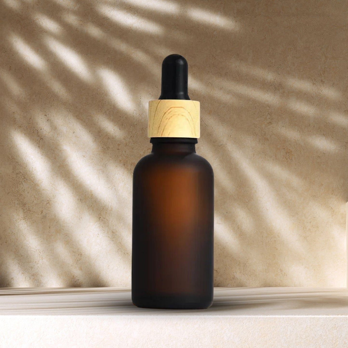 Flacon Compte-Gouttes Bamboo en Verre Ambré Mat 50ml Matériel DIY Contenant vide